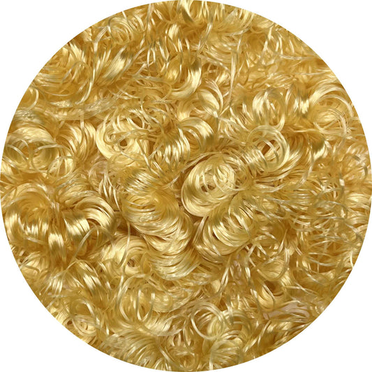 Lemon Blonde Curly Saran Doll Hair