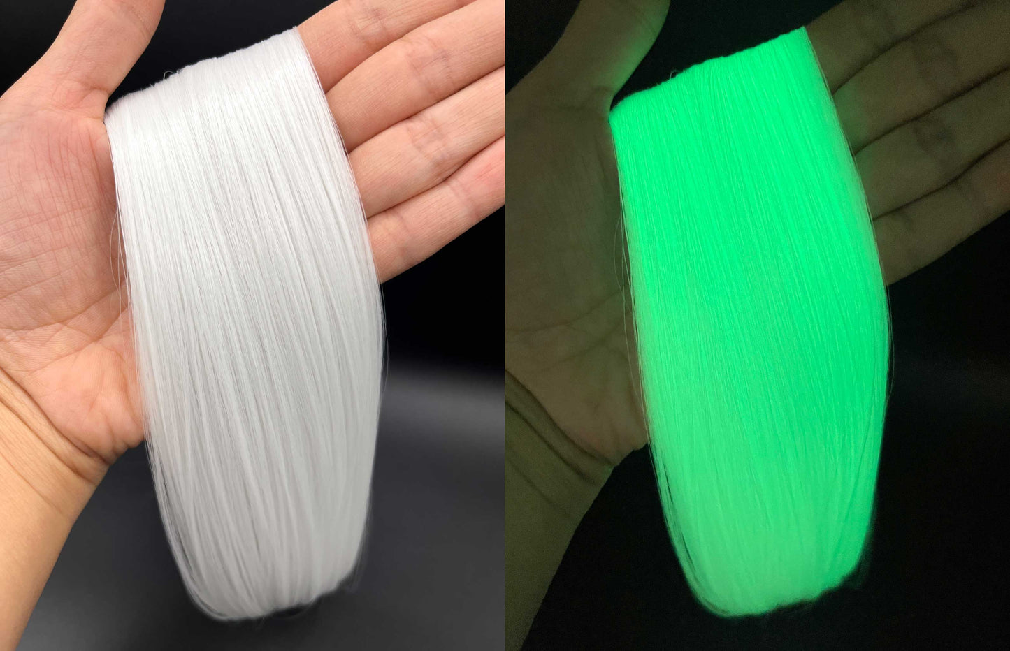 Glow in the Dark White Nylon Doll Hair