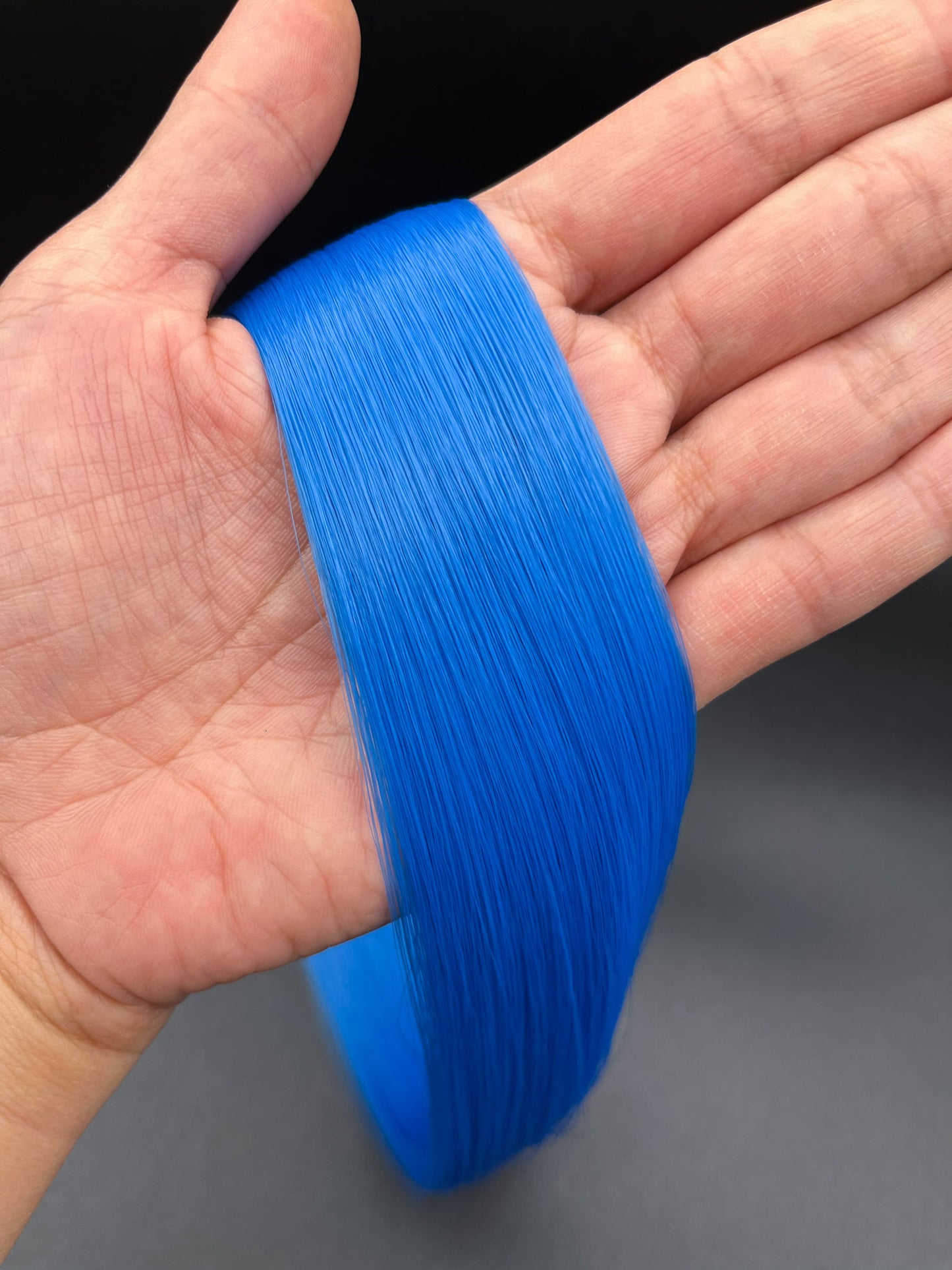 Mystic Indigo to Blue Saran Doll Hair