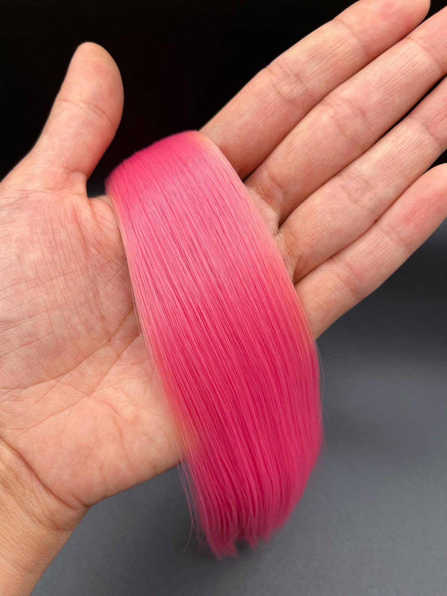 Mystic Pink to White Saran Doll Hair