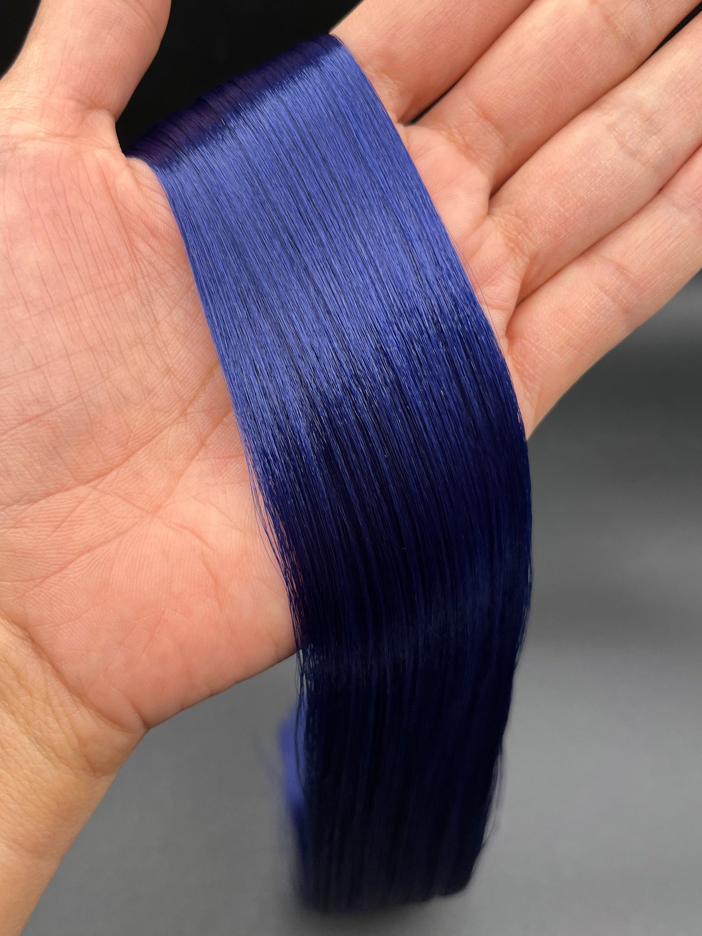 Midnight Blue Saran Doll Hair