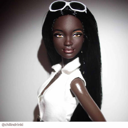 Brilliant Black Nylon Doll Hair